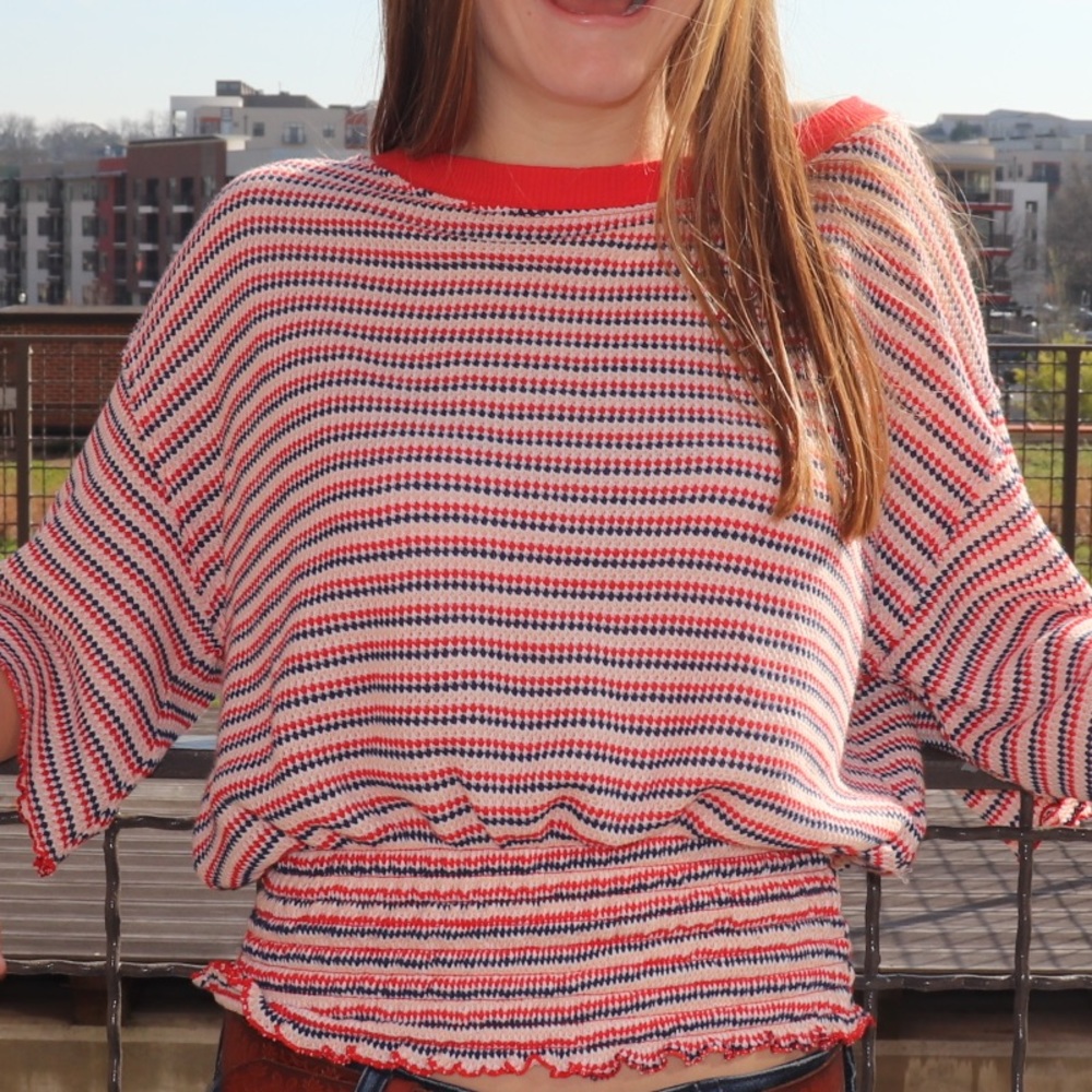 Free people striped short sleeve shirt!